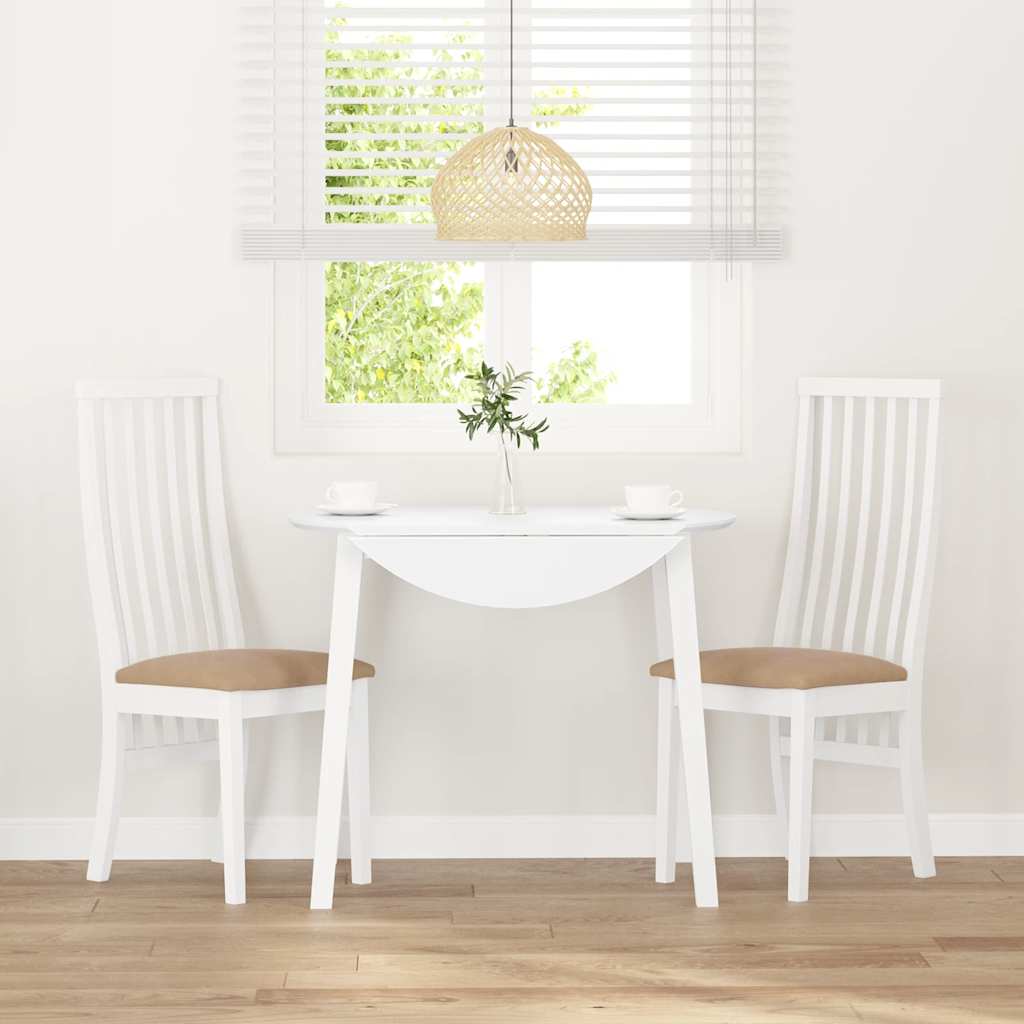 Sedie da Pranzo con Cuscini 2 pz Bianco Legno Massello di Hevea | homemem39