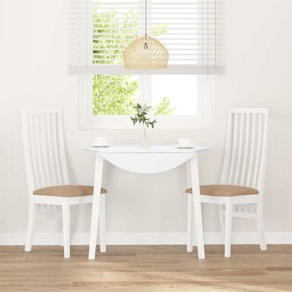 Sedie da Pranzo con Cuscini 2 pz Bianco Legno Massello di Hevea | homemem39
