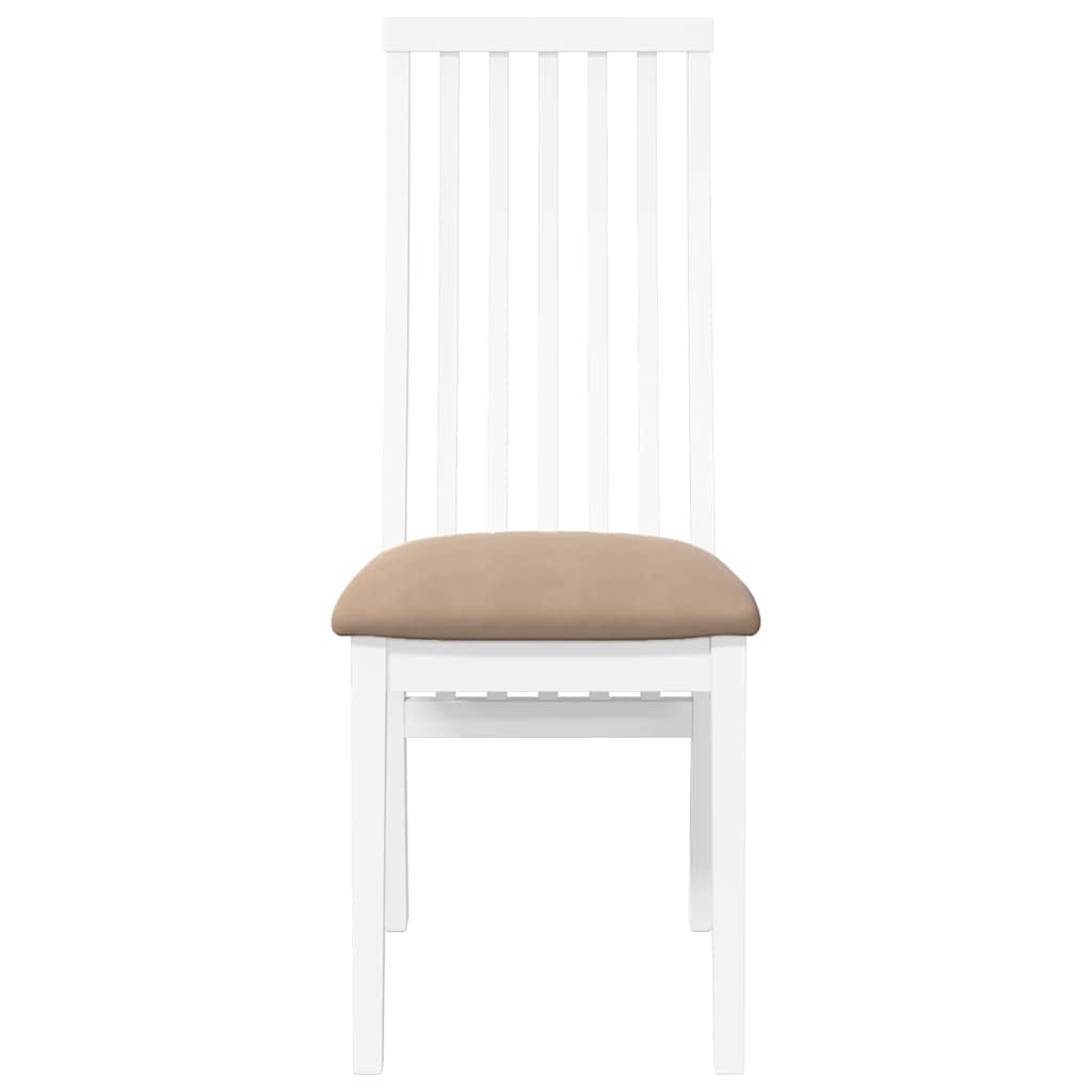 Sedie da Pranzo con Cuscini 2 pz Bianco Legno Massello di Hevea | homemem39