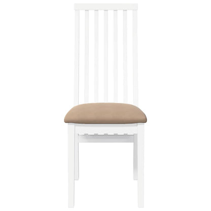 Sedie da Pranzo con Cuscini 2 pz Bianco Legno Massello di Hevea | homemem39