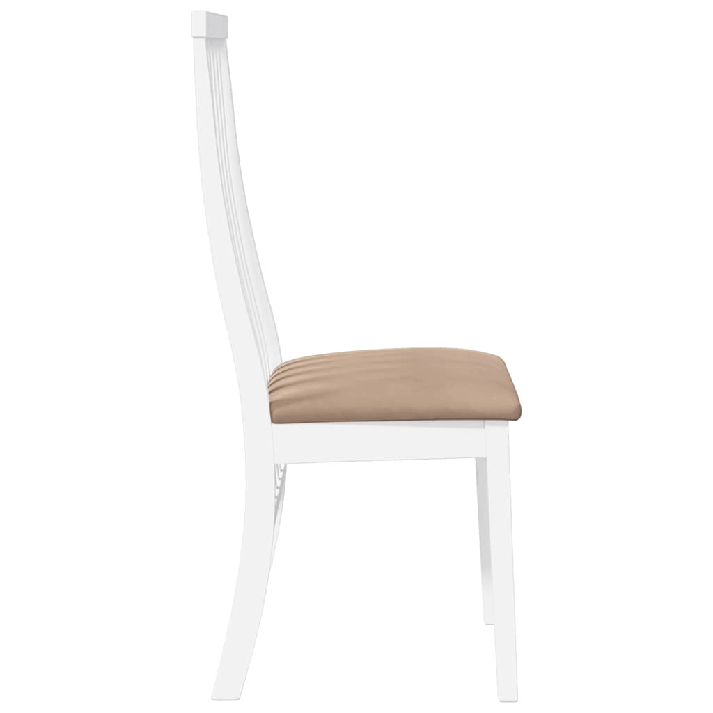 Sedie da Pranzo con Cuscini 2 pz Bianco Legno Massello di Hevea | homemem39