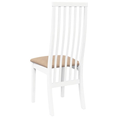 Sedie da Pranzo con Cuscini 2 pz Bianco Legno Massello di Hevea | homemem39