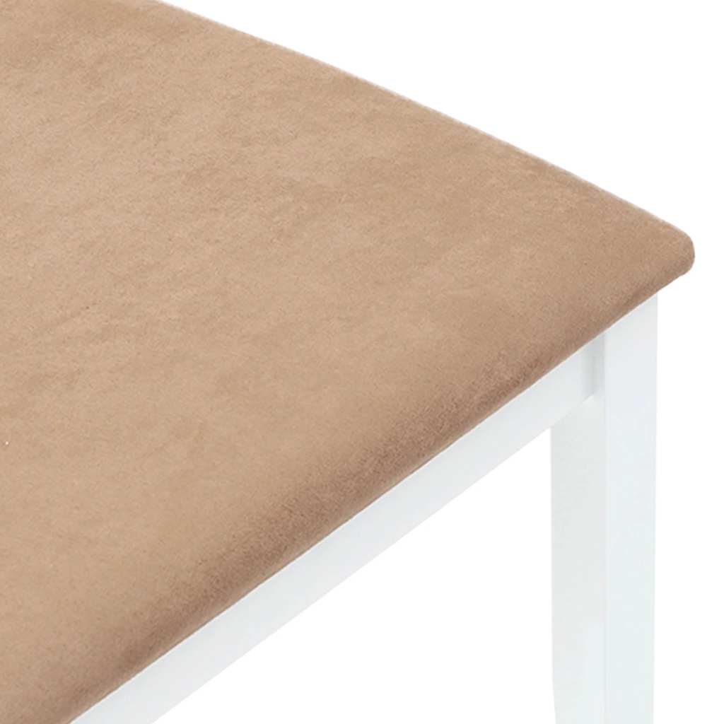 Sedie da Pranzo con Cuscini 2 pz Bianco Legno Massello di Hevea | homemem39