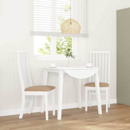 Sedie da Pranzo con Cuscini 2 pz Bianco Legno Massello di Hevea | homemem39