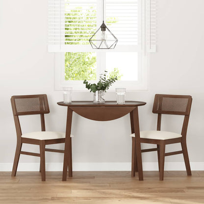 Sedie da Pranzo con Cuscini 2pz Marrone Legno Massello di Hevea | homemem39