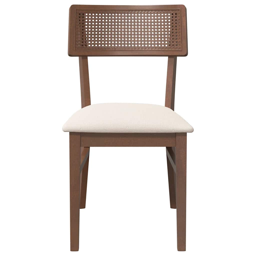Sedie da Pranzo con Cuscini 2pz Marrone Legno Massello di Hevea | homemem39
