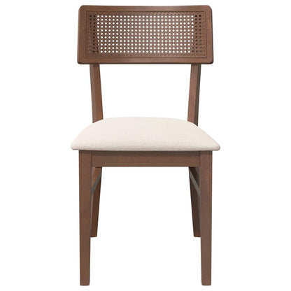 Sedie da Pranzo con Cuscini 2pz Marrone Legno Massello di Hevea | homemem39