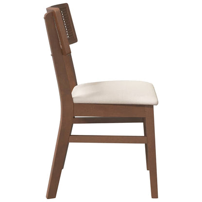 Sedie da Pranzo con Cuscini 2pz Marrone Legno Massello di Hevea | homemem39