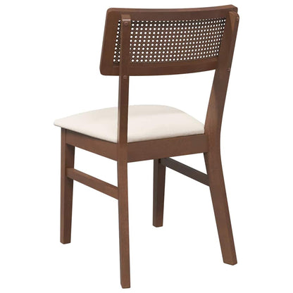 Sedie da Pranzo con Cuscini 2pz Marrone Legno Massello di Hevea | homemem39