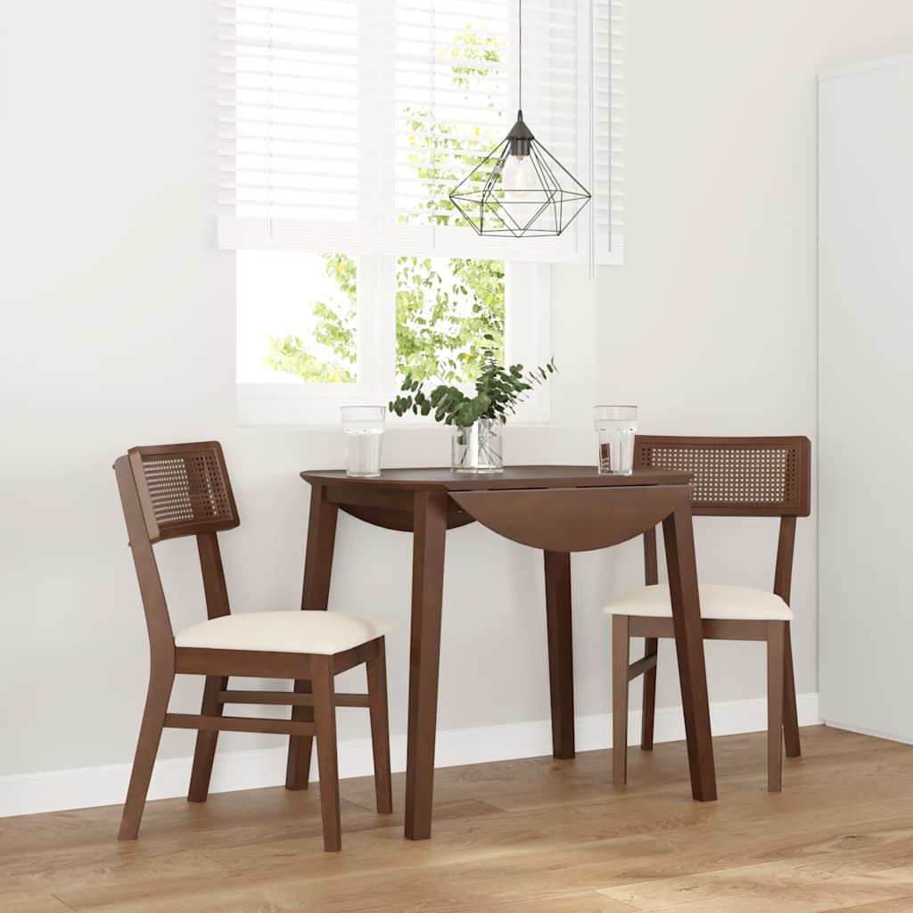 Sedie da Pranzo con Cuscini 2pz Marrone Legno Massello di Hevea | homemem39