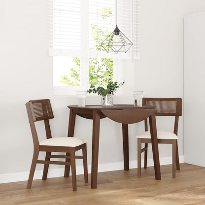 Sedie da Pranzo con Cuscini 2pz Marrone Legno Massello di Hevea | homemem39