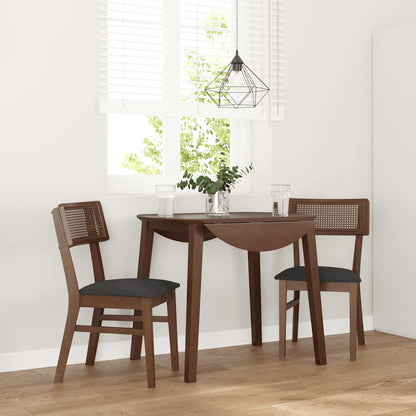 Sedie da Pranzo con Cuscini 2pz Marrone Legno Massello di Hevea | homemem39