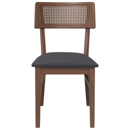 Sedie da Pranzo con Cuscini 2pz Marrone Legno Massello di Hevea | homemem39