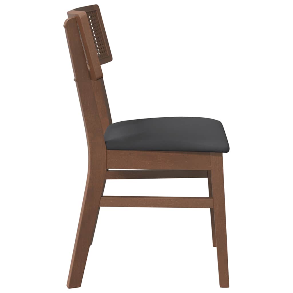 Sedie da Pranzo con Cuscini 2pz Marrone Legno Massello di Hevea | homemem39