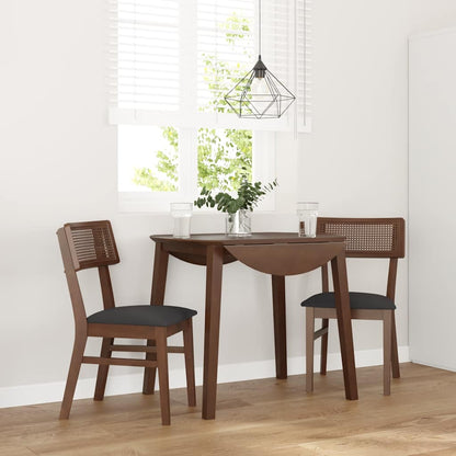 Sedie da Pranzo con Cuscini 2pz Marrone Legno Massello di Hevea | homemem39