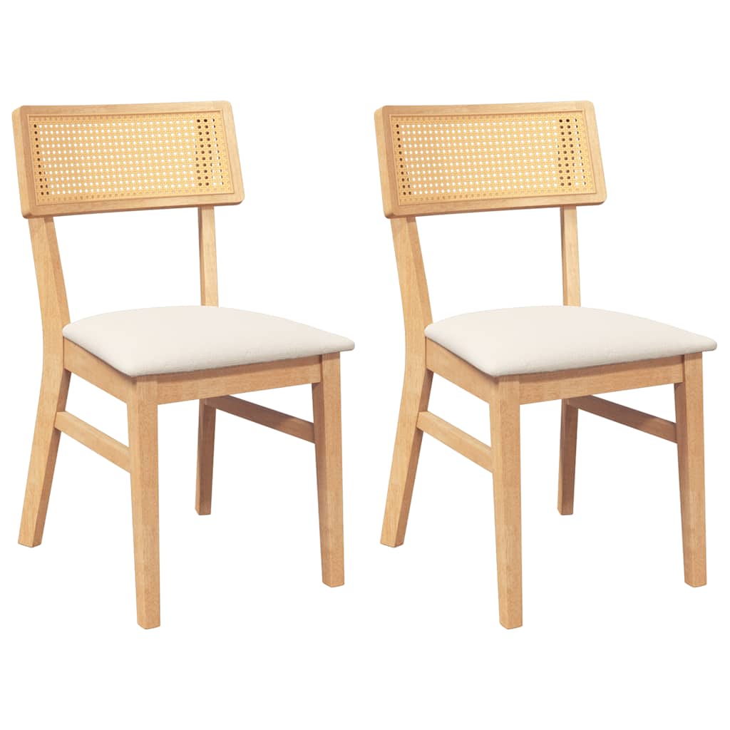 Sedie da Pranzo con Cuscini 2 pz in Legno Massello di Hevea | homemem39
