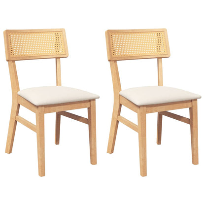 Sedie da Pranzo con Cuscini 2 pz in Legno Massello di Hevea | homemem39