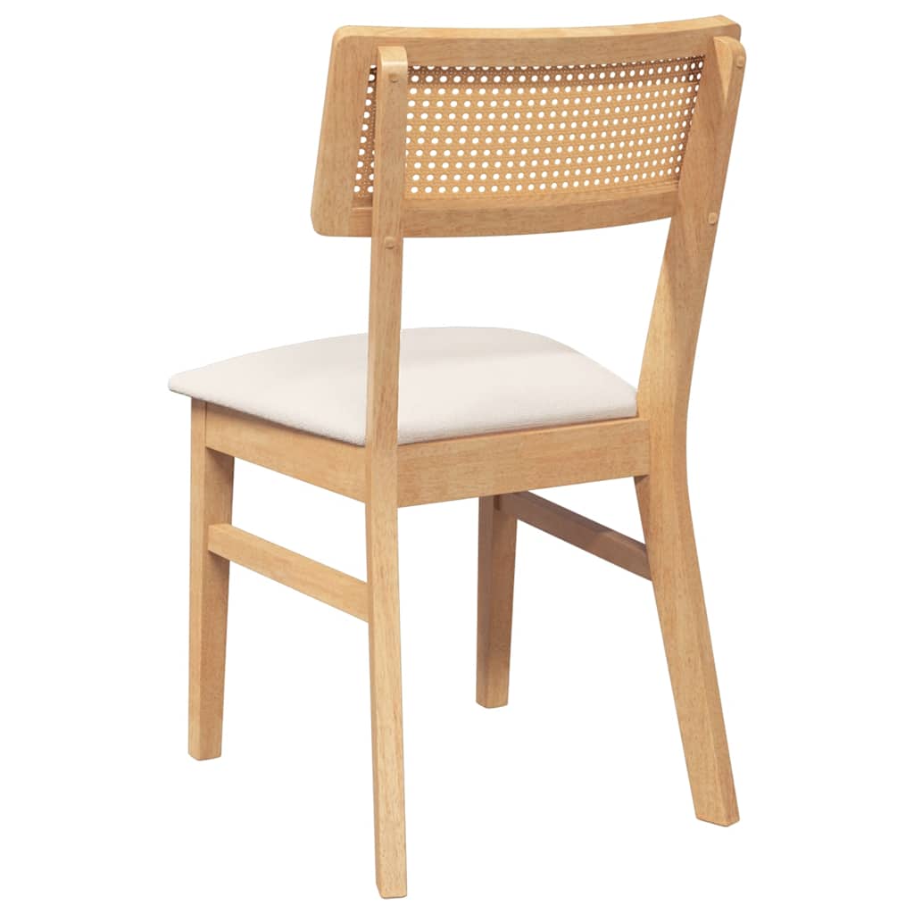 Sedie da Pranzo con Cuscini 2 pz in Legno Massello di Hevea | homemem39