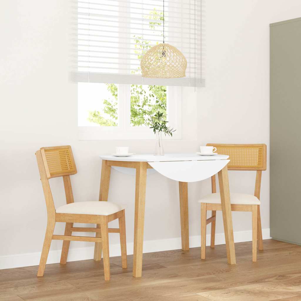 Sedie da Pranzo con Cuscini 2 pz in Legno Massello di Hevea | homemem39