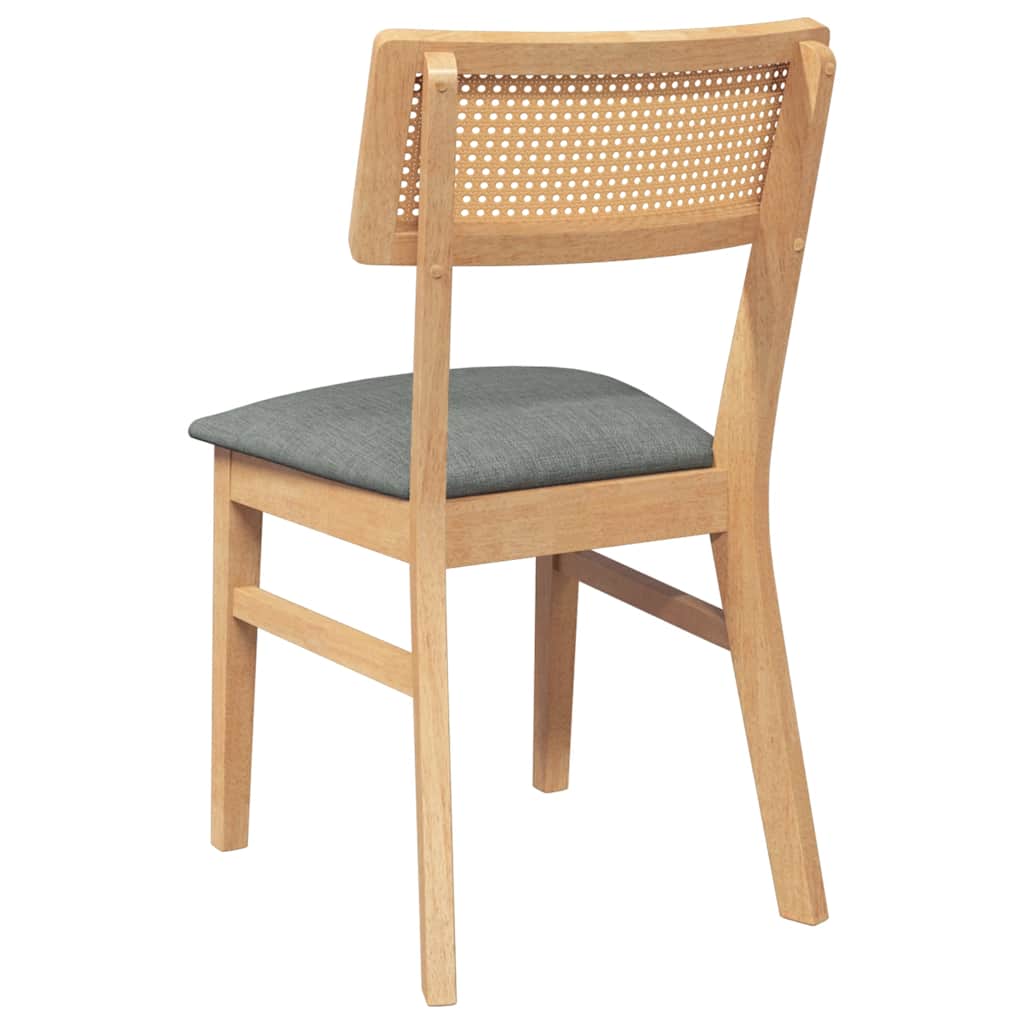 Sedie da Pranzo con Cuscini 2 pz in Legno Massello di Hevea | homemem39