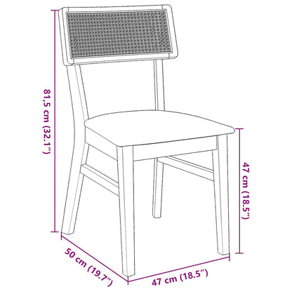 Sedie da Pranzo con Cuscini 2 pz in Legno Massello di Hevea | homemem39