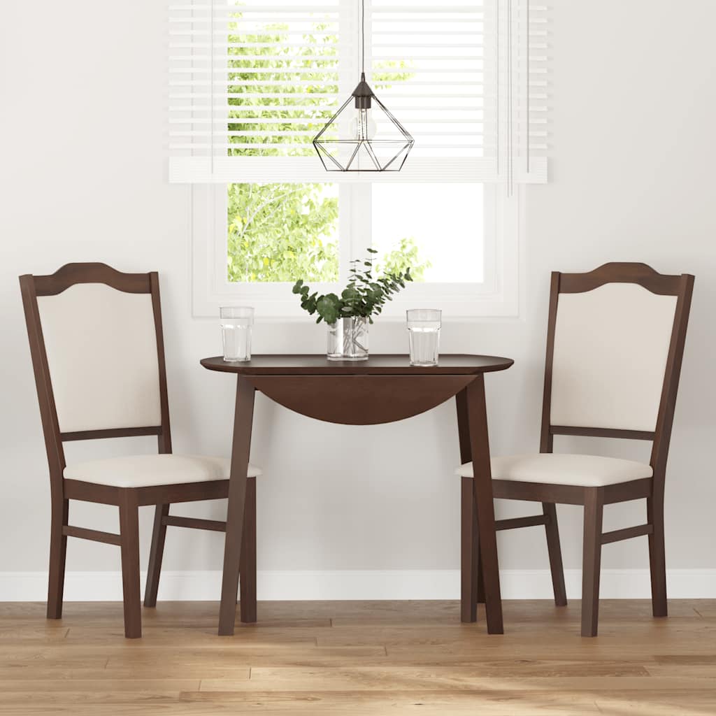 Sedie da Pranzo con Cuscini 2pz Marrone Legno Massello di Hevea | homemem39
