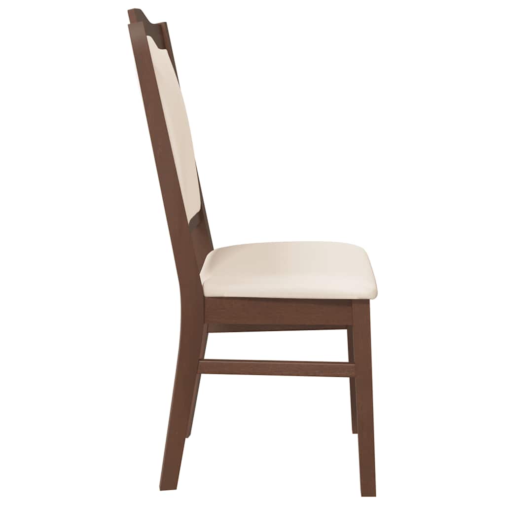 Sedie da Pranzo con Cuscini 2pz Marrone Legno Massello di Hevea | homemem39