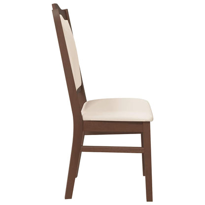Sedie da Pranzo con Cuscini 2pz Marrone Legno Massello di Hevea | homemem39