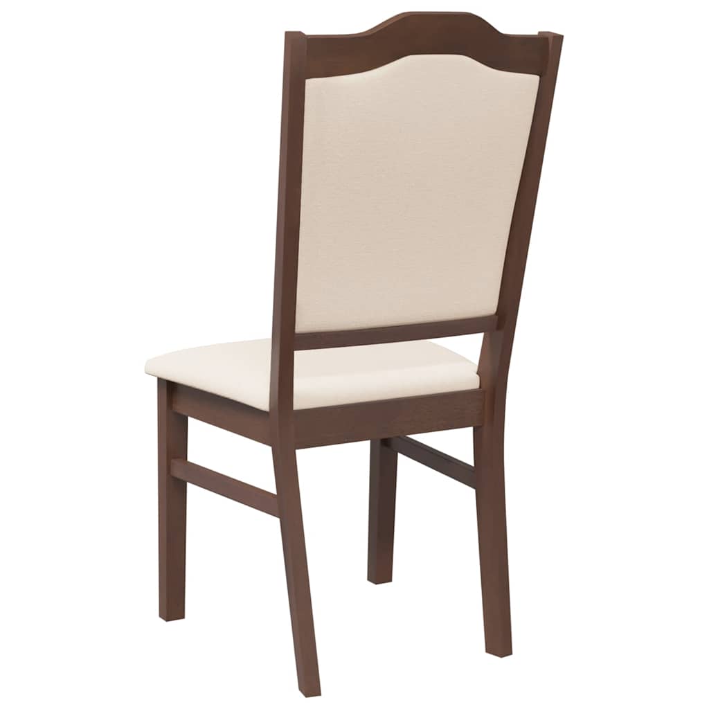 Sedie da Pranzo con Cuscini 2pz Marrone Legno Massello di Hevea | homemem39