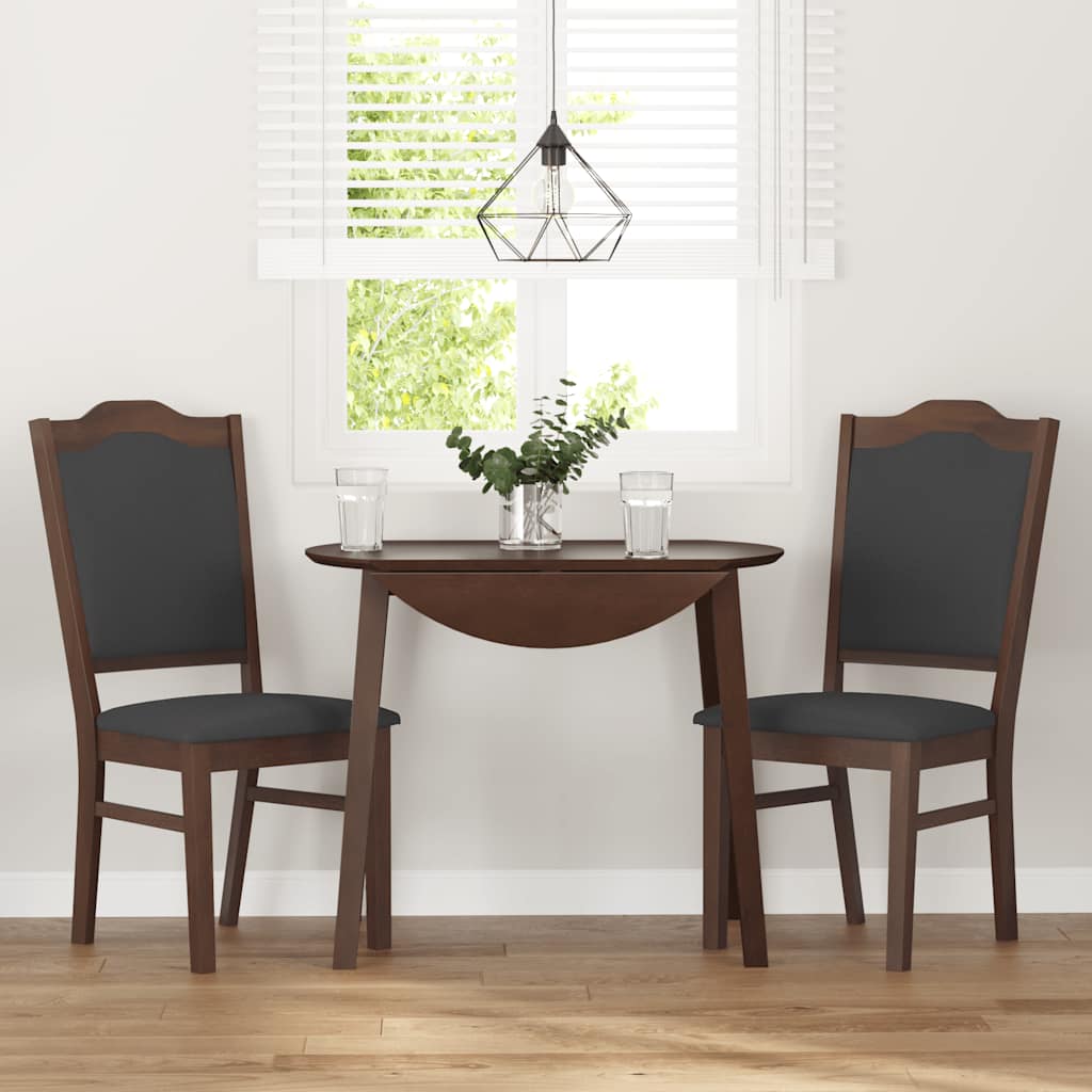 Sedie da Pranzo con Cuscini 2pz Marrone Legno Massello di Hevea | homemem39