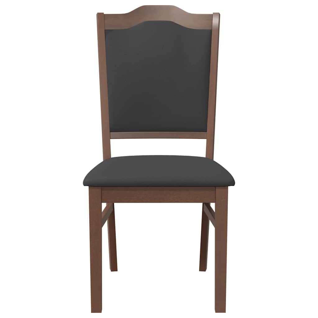 Sedie da Pranzo con Cuscini 2pz Marrone Legno Massello di Hevea | homemem39