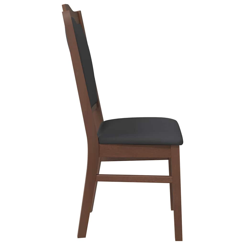 Sedie da Pranzo con Cuscini 2pz Marrone Legno Massello di Hevea | homemem39