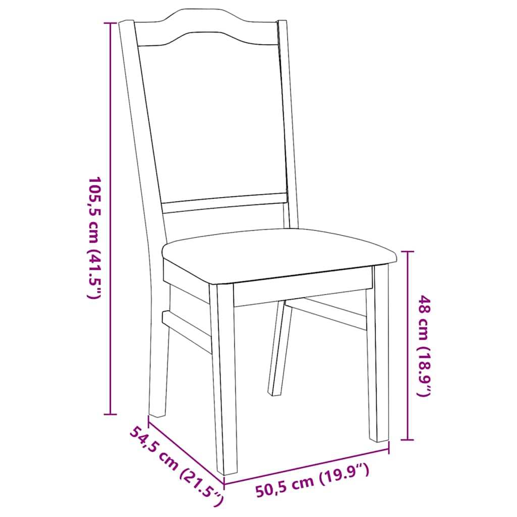 Sedie da Pranzo con Cuscini 2pz Marrone Legno Massello di Hevea | homemem39