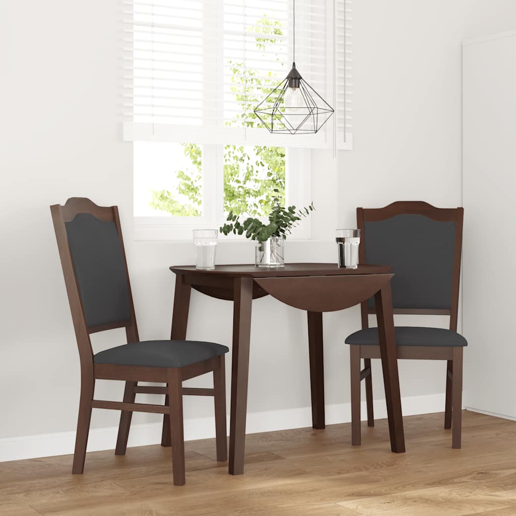 Sedie da Pranzo con Cuscini 2pz Marrone Legno Massello di Hevea | homemem39