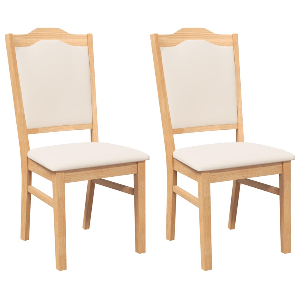 Sedie da Pranzo con Cuscini 2 pz in Legno Massello di Hevea | homemem39