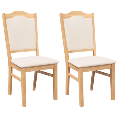 Sedie da Pranzo con Cuscini 2 pz in Legno Massello di Hevea | homemem39