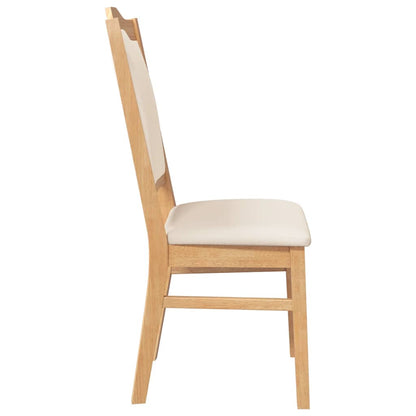 Sedie da Pranzo con Cuscini 2 pz in Legno Massello di Hevea | homemem39