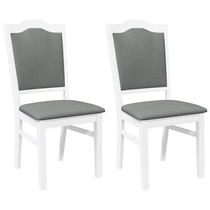 Sedie da Pranzo con Cuscini 2 pz Bianco Legno Massello di Hevea | homemem39