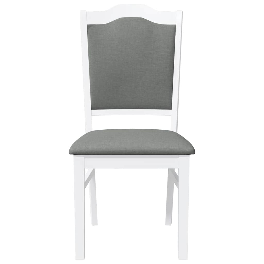 Sedie da Pranzo con Cuscini 2 pz Bianco Legno Massello di Hevea | homemem39