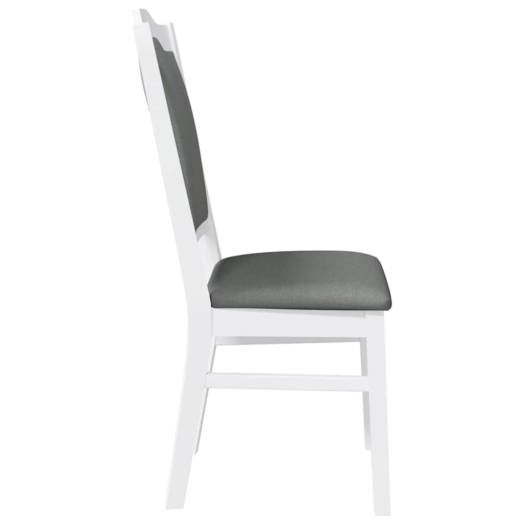 Sedie da Pranzo con Cuscini 2 pz Bianco Legno Massello di Hevea | homemem39