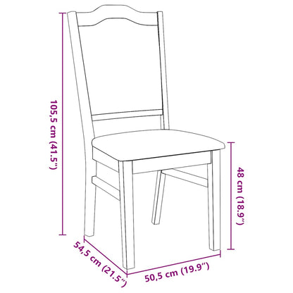 Sedie da Pranzo con Cuscini 2 pz Bianco Legno Massello di Hevea | homemem39