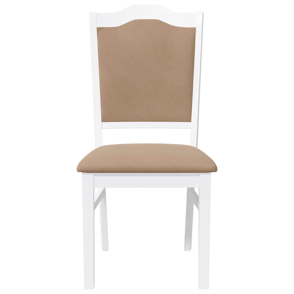 Sedie da Pranzo con Cuscini 2 pz Bianco Legno Massello di Hevea | homemem39