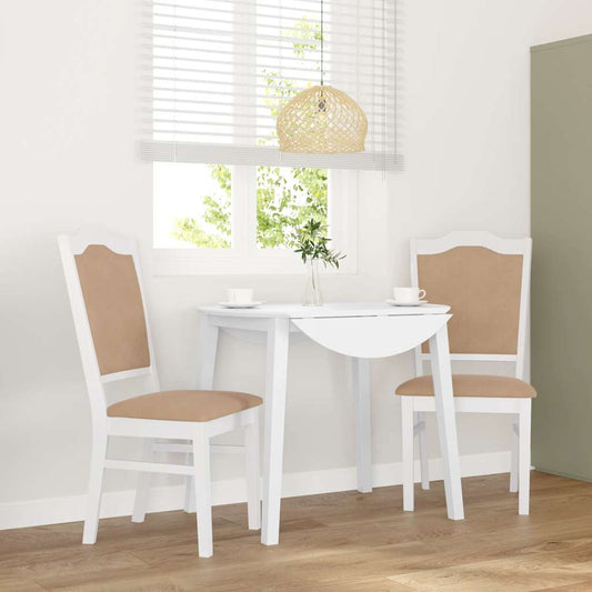Sedie da Pranzo con Cuscini 2 pz Bianco Legno Massello di Hevea | homemem39