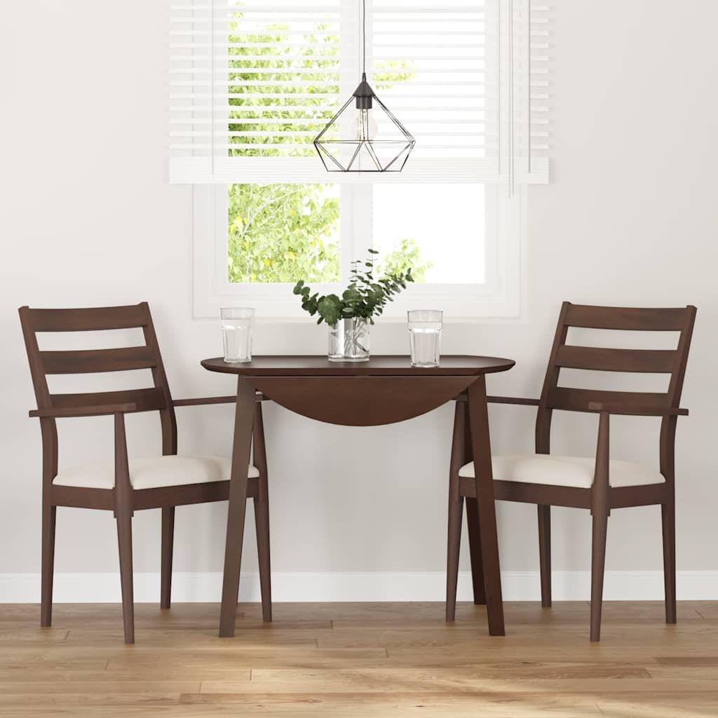 Sedie da Pranzo con Cuscini 2pz Marrone Legno Massello di Hevea | homemem39
