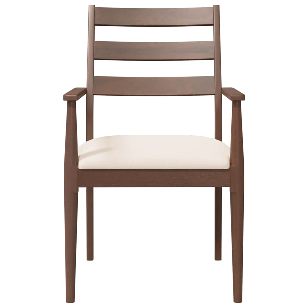 Sedie da Pranzo con Cuscini 2pz Marrone Legno Massello di Hevea | homemem39