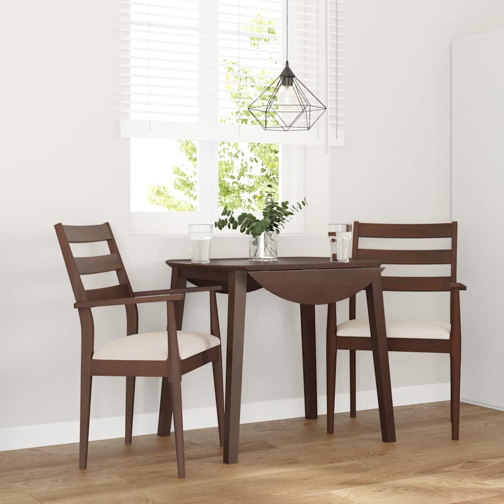 Sedie da Pranzo con Cuscini 2pz Marrone Legno Massello di Hevea | homemem39