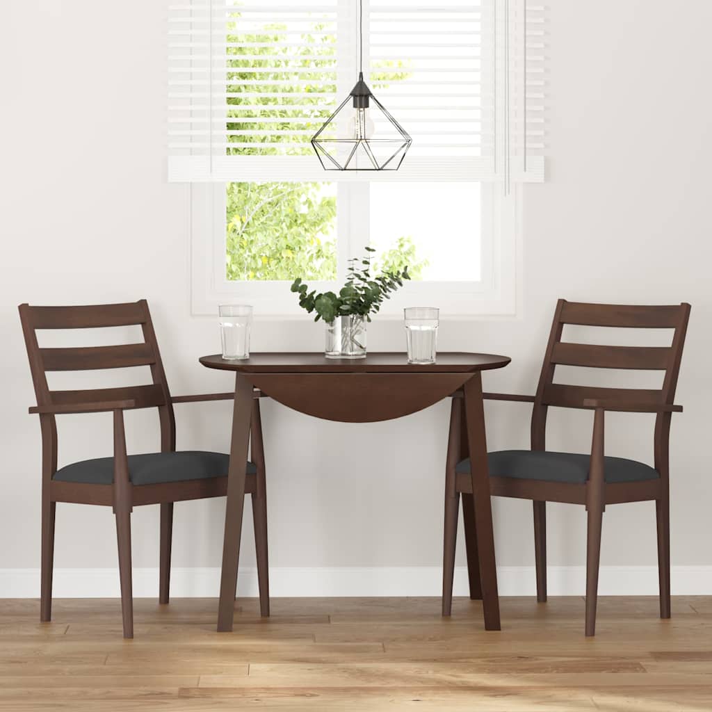 Sedie da Pranzo con Cuscini 2pz Marrone Legno Massello di Hevea | homemem39