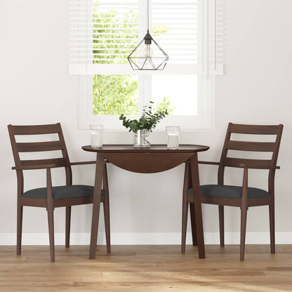 Sedie da Pranzo con Cuscini 2pz Marrone Legno Massello di Hevea | homemem39