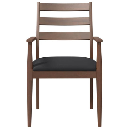 Sedie da Pranzo con Cuscini 2pz Marrone Legno Massello di Hevea | homemem39