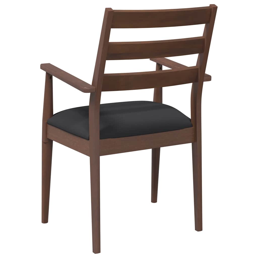 Sedie da Pranzo con Cuscini 2pz Marrone Legno Massello di Hevea | homemem39